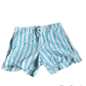 Womens Old Navy Blue And White Stripped Linen Everyday Shorts Size 8